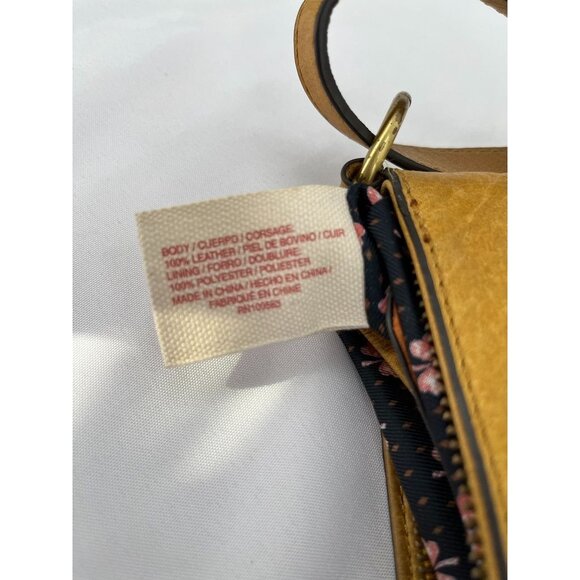 Lucky Brand Baldwin Crossbody Crossbody Bag Shoulder Bag Distressed Boho Mustard - Picture 16 of 16